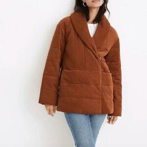 Madewell Corduroy Ensley Quilted Coat Brown Size XS